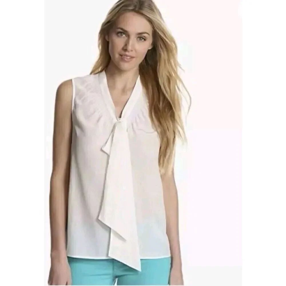 Lilly Pulitzer Dahlia Tank  Top  Women’s Size Small Silk Blouse Cream Sleevless